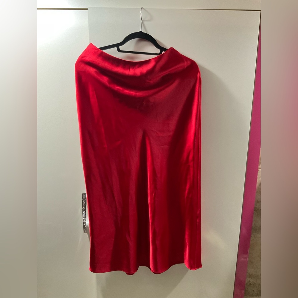 Zara red satin skirt, worn once in perfect condition
